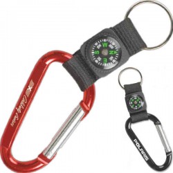 Custom Logo Carabiner w/Compass Key Tag Custom Logo Carabiner w/Compass Key Tag