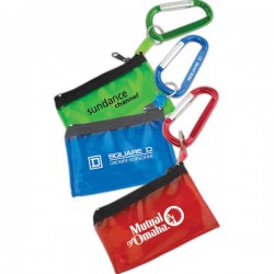 Custom Logo Carabiner with Key Tag Pouch Custom Logo Carabiner with Key Tag Pouch