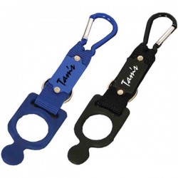 Custom Logo Carabineer w/ Rubber Bottle Holder Custom Logo Carabineer w/ Rubber Bottle Holder
