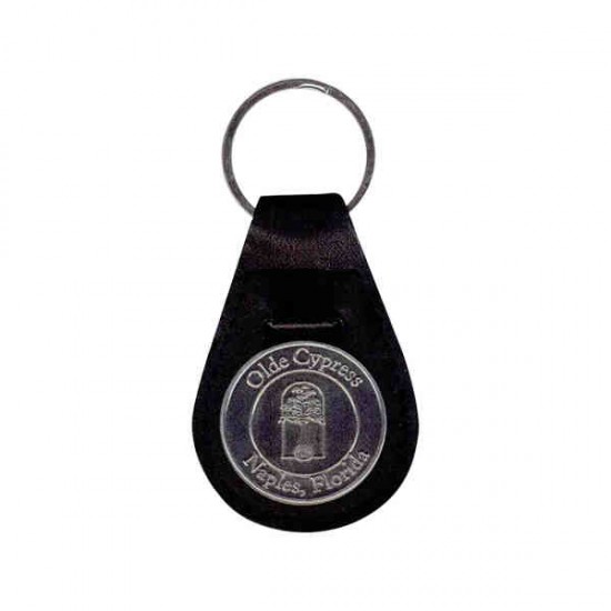 Custom Logo Die struck coin leather fob.