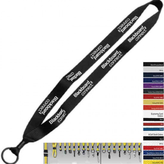 Custom Logo 3/4" Polyester Lanyard w/ Metal Crimp & Split-Ring