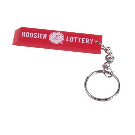 Custom Logo Lottery Ticket Scraper Key Ring (Flat)