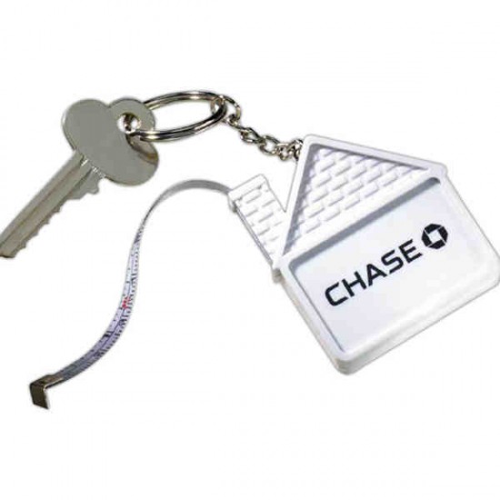 Personalized House Shape Tape Measure Keychains - Tape Measures Keychains