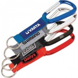 Custom Logo Key Tag Carabiner with Strap & PVC Patch
