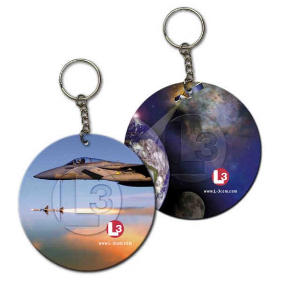 Custom Logo 3D Lenticular EVA Foam Round Key Chain