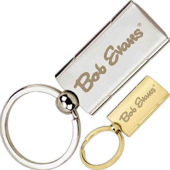 Custom Logo Satin rectangle swivel key holder.