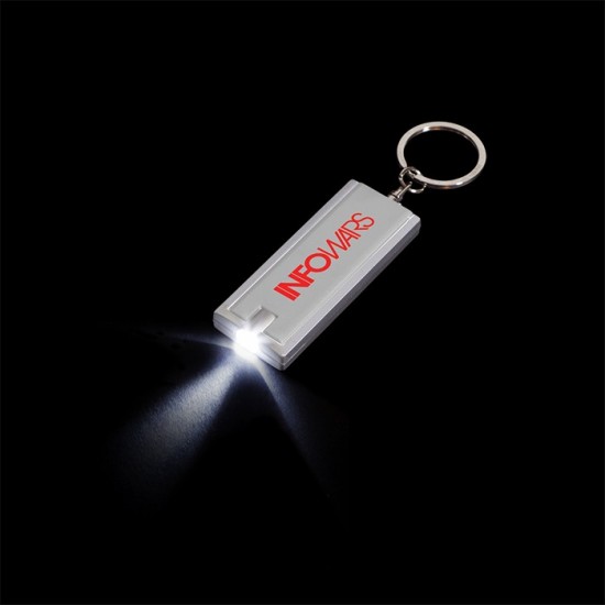 Custom Logo Silver - Flashlight keychain.