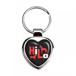 Custom Logo Silver Heart Metal Keychain