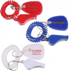 Custom Logo Key holder with whistle, wrist coil and plastic tag. Custom Logo Key holder with whistle, wrist coil and plastic tag.