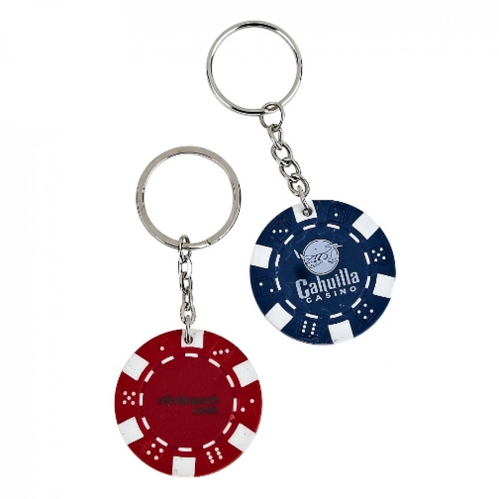 Custom Logo Poker chip key chain, 1 1/2 dia. Poker Chip CLK11655