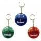 Custom Logo Four piece tool set in round travel case with key chain.