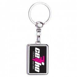 Custom Logo Rectangle Die Cast Metal Domed Key Tag