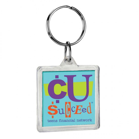 Custom Logo Square - Crystal key tag.