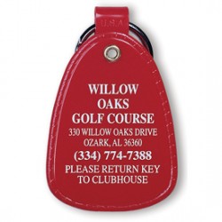 Custom Logo Flexible large western style key tag with split ring and eyelet.