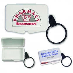 Custom Logo Pill Key-per - Pill box key chain with split ring and connector. Custom Logo Pill Key-per - Pill box key chain with split ring and connector.