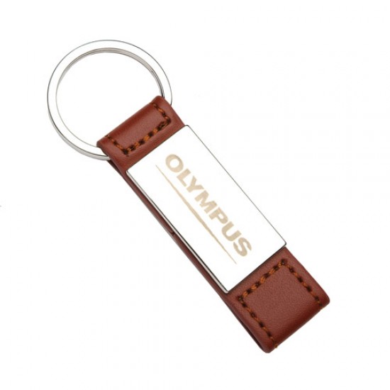 Custom Logo Leatherette Metal Key Tag