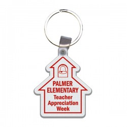 Custom Logo School house - Soft die cut shape key tag.