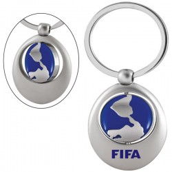 Custom Logo Swivel Blue Globe Sports Keychain