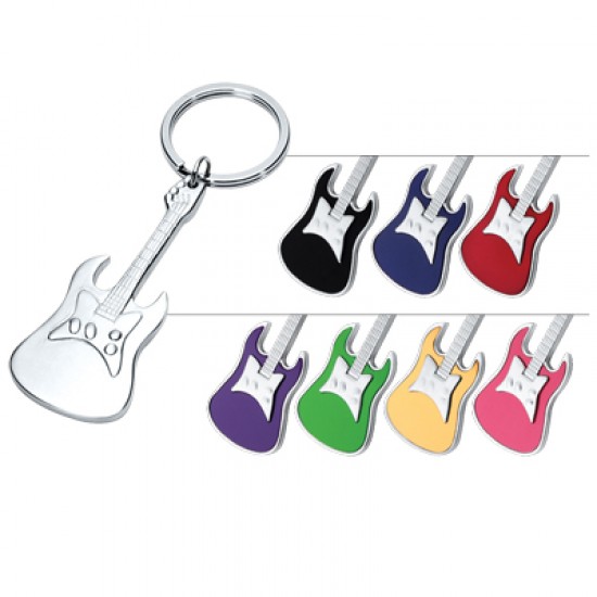 Custom Logo Metal Guitar Shape Keychain