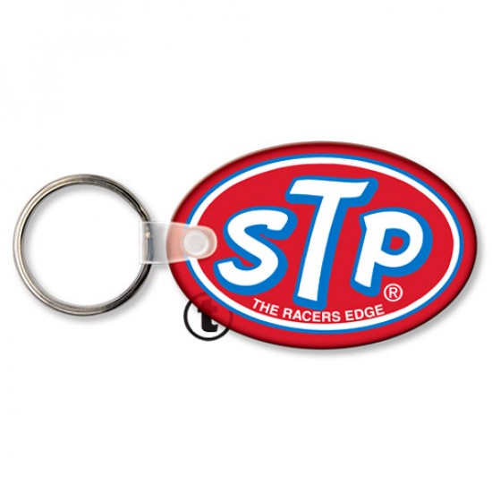 Custom Logo  Sof-Touch (R) - Oval shape key tag with split ring.
