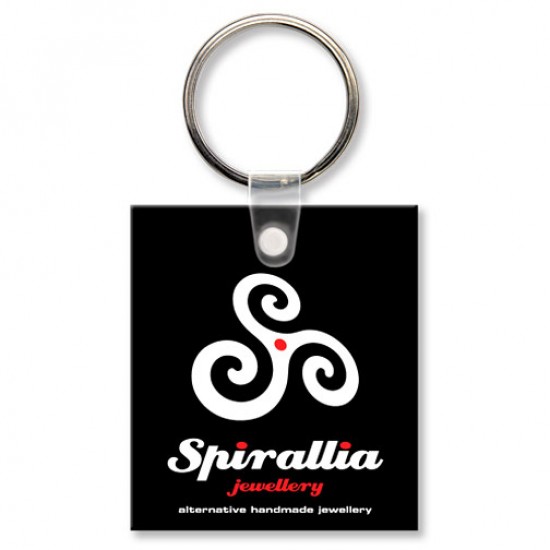Custom Logo  Sof-Touch (R) - Key tag with split ring and stock rectangle shape - 2 1/8  x 1 7/8 