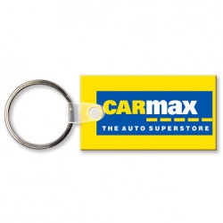 Custom Logo Sof-Touch (R) - Key tag with split ring and stock rectangle shape - 2 1/4  x 1 1/4