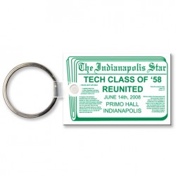 Custom Logo  Sof-Touch (R) - Key tag with split ring and stock rectangle shape - 2 1/4  x 1 1/2  
