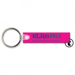 Custom Logo  Sof-Touch (R) - Key tag with split ring and stock rectangle shape - 2 3/4  x 5/8 