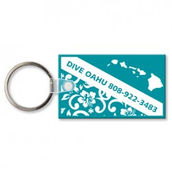 Custom Logo  Sof-Touch (R)  - Key tag with split ring and stock rectangle shape - 2 1/2  x 1 1/2