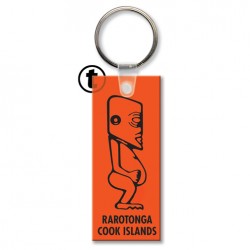 Custom Logo  Sof-Touch (R) - Key tag with split ring and stock rectangle shape - 3  x 1 1/4