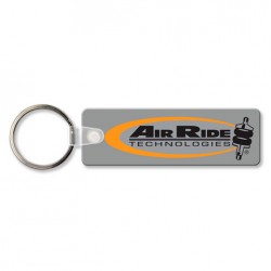 Custom Logo  Sof-Touch (R) - Rectangular shaped key tag with rounded corners -  3 1/8  x 1  