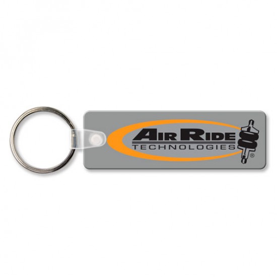 Custom Logo  Sof-Touch (R) - Rectangular shaped key tag with rounded corners -  3 1/8  x 1  