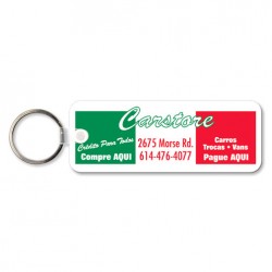 Custom Logo  Sof-Touch (R) - Rectangular shaped key tag with rounded corners. - 4  x 1 1/2  