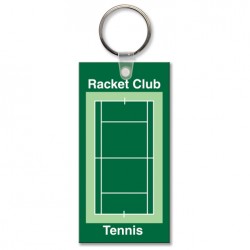 Custom Logo Sof-Touch (R) - Key tag with split ring and stock rectangle shape - 4  x 2 