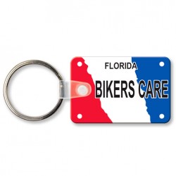 Custom Logo  Sof-Touch (R) - Small rectangle key tag with rounded corners and split ring.