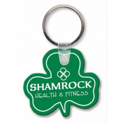 Custom Logo  Sof-Touch (R) - Shamrock shape key tag with split ring.