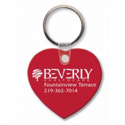 Custom Logo  Sof-Touch (R) - Heart shape key tag with split ring.