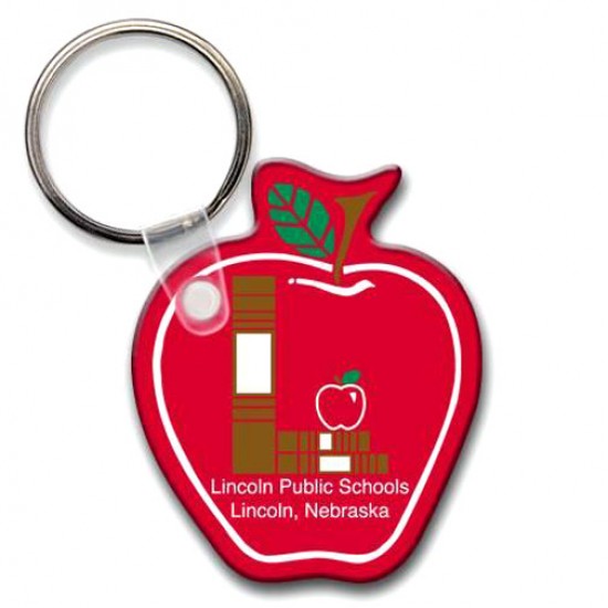 Custom Logo  Sof-Touch (R) - Apple shape key tag with split ring.