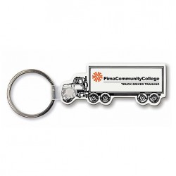 Custom Logo Sof-Touch (R) - Semi-truck shape key tag with split ring. Custom Logo Sof-Touch (R) - Semi-truck shape key tag with split ring.