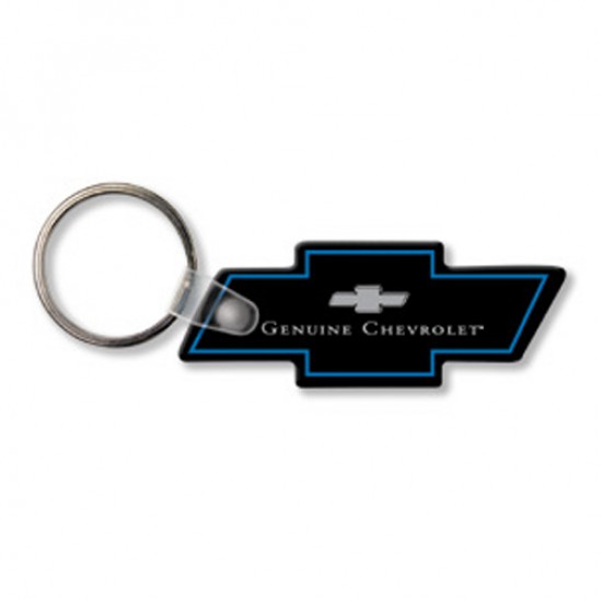 Custom Logo  Sof-Touch (R) - Car emblem bow tie shape key tag with split ring.