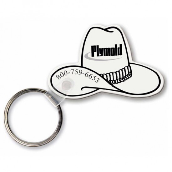 Custom Logo  Sof-Touch (R) - Western hat shape key tag with split ring.
