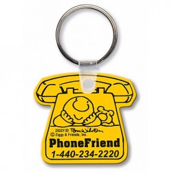 Custom Logo Sof-Touch (R) - Phone shape key tag with split ring. Custom Logo Sof-Touch (R) - Phone shape key tag with split ring.