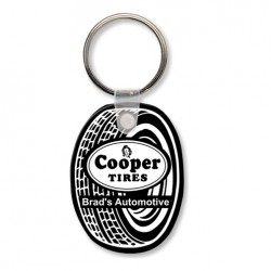 Custom Logo  Sof-Touch (R) - Tire shape key tag with split ring.