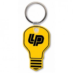 Custom Logo  Sof-Touch (R) - Light bulb shape key tag with split ring.