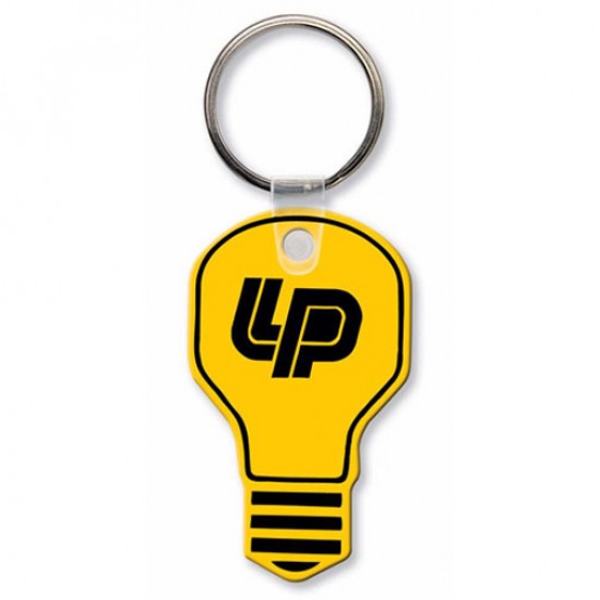 Custom Logo  Sof-Touch (R) - Light bulb shape key tag with split ring.