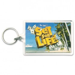 Custom Logo Clear-Vu (TM) - Crystal clear acrylic, large rectangle shape key tag.