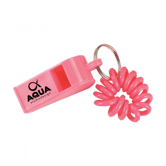 Custom Logo Coil Wrist Bracelet Key Ring w/ Whistle Custom Logo Coil Wrist Bracelet Key Ring w/ Whistle