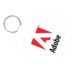 Custom Logo Rectangular shaped key tag made of vinyl.