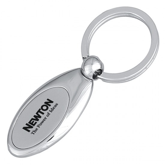 Custom Logo Nickel Plated Oval Key Ring