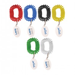 Custom Logo Wrist coil with tag key ring. Custom Logo Wrist coil with tag key ring.